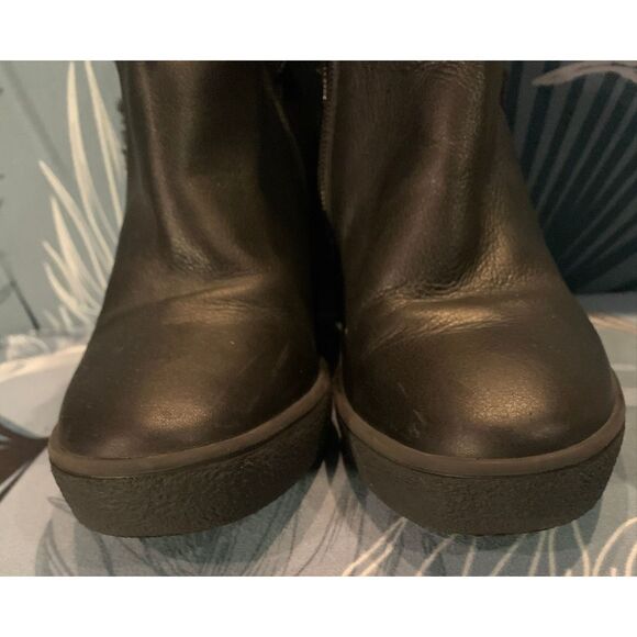 Aquatalia Black Cameron Faux Fur waterproof Wedge Bootie BOOTS sz 6.5 - Picture 8 of 11